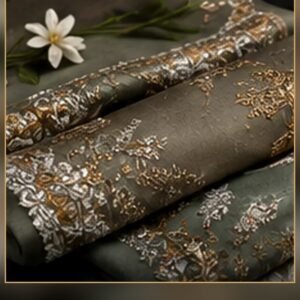 [DEMO] Sage Embroidered Unstitched Fabric